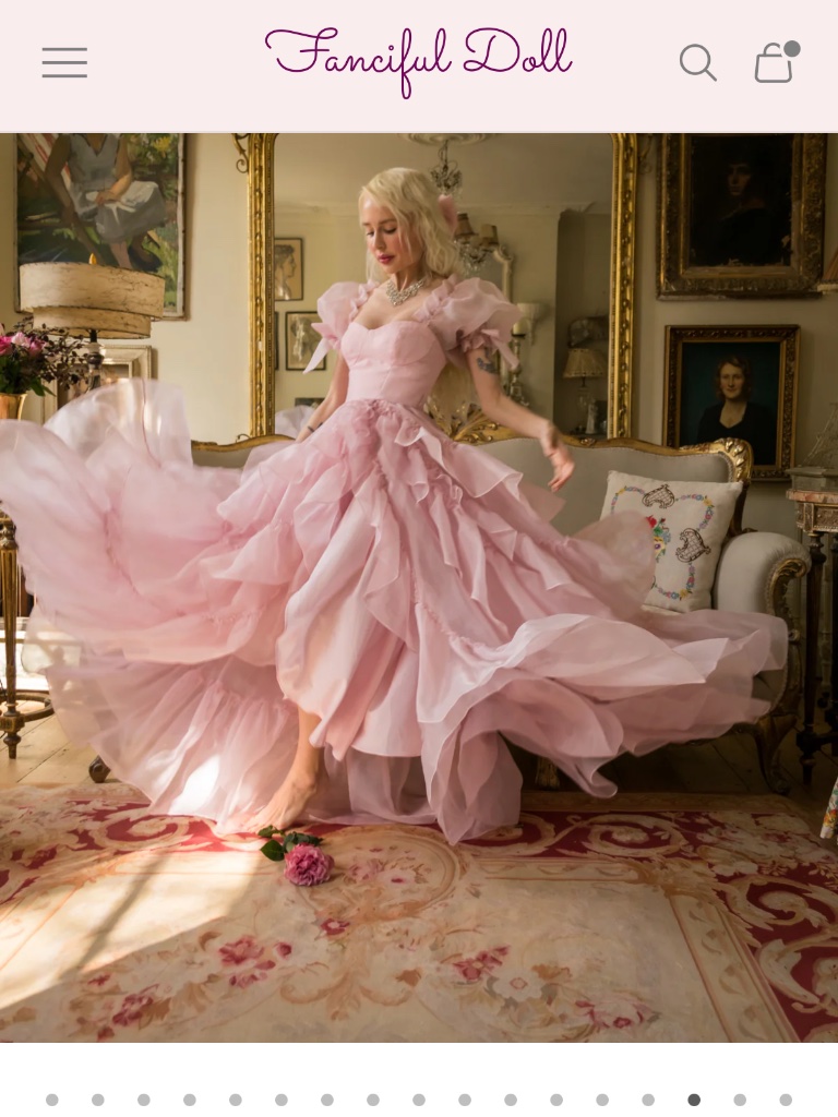 Blush Pink Ruffled Maxi Tulle Gown — image 2 of 2